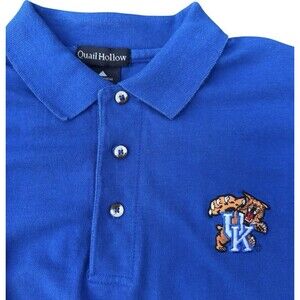Vintage Kentucky Wildcats Polo Shirt Mens Medium Blue Embroidered College 90s